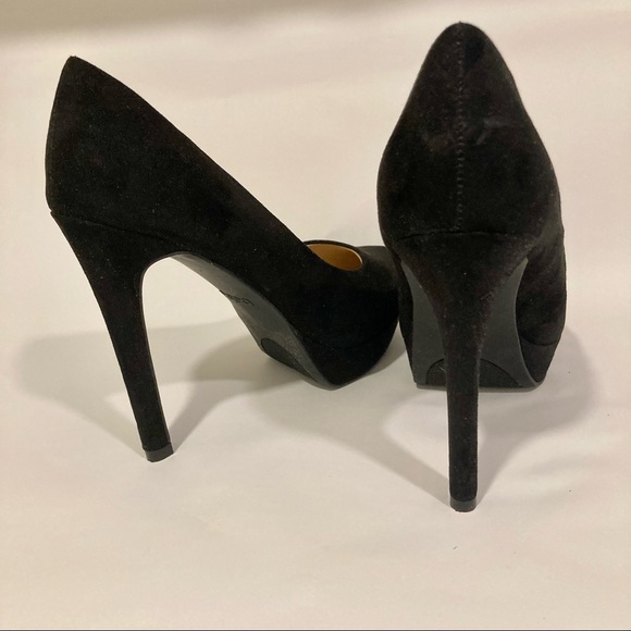 Bebe Amia Black Suede Platform Pumps - Picture 9 of 10
